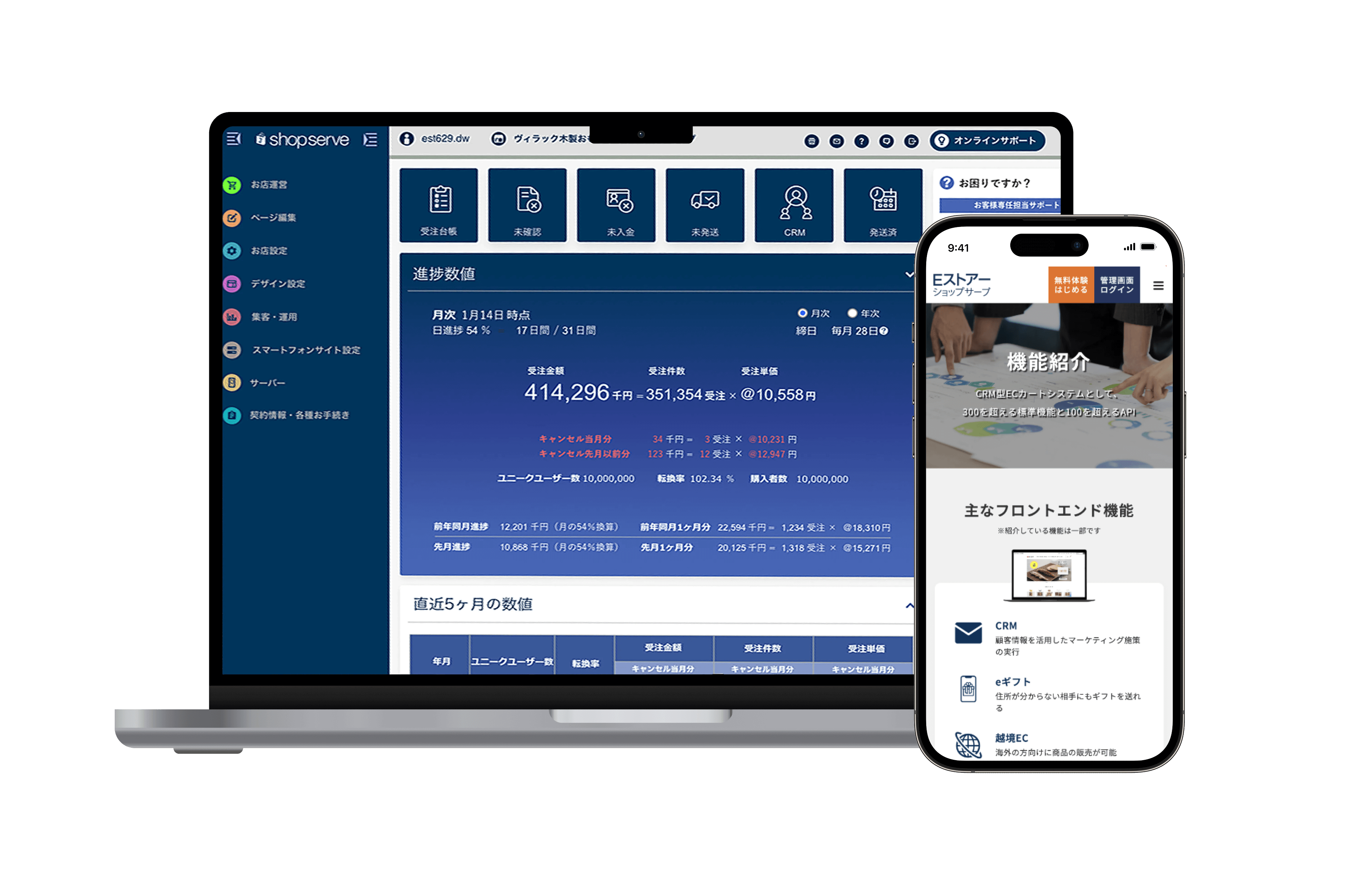Ｅストアーショップサーブ管理画面